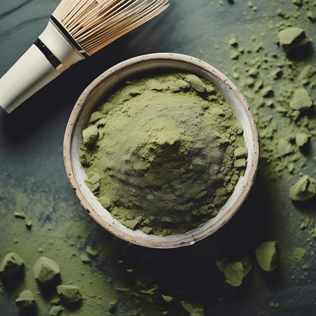 Matcha Powder flatlay