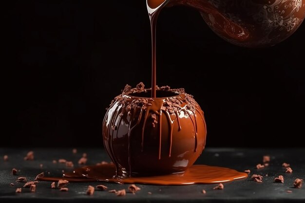 Mate_Liquid_Melted_Chocolate_Pouring_On_Sphere