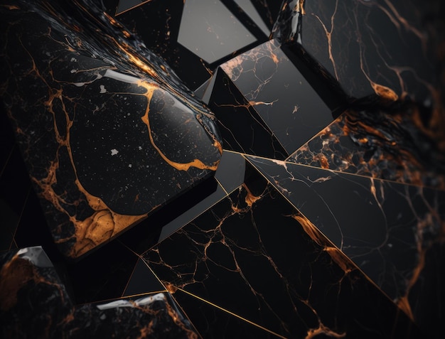 Materiale di sfondo con texture in pietra di marmo con oro creato con la tecnologia AI generativa