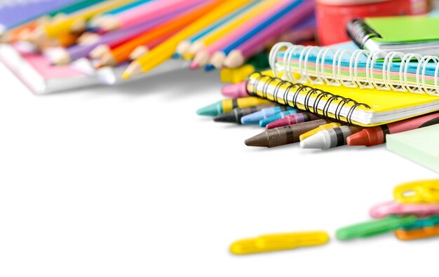 Materiale scolastico per l'istruzione, posto per il testo