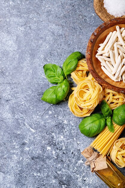 Materie prime per cucinare la pasta