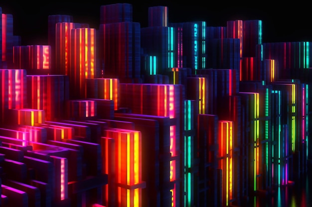 Matrice di computer con effetto neon