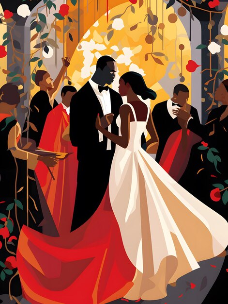 Matrimonio sfondo sfondo illustrazione disegno coppia in amore matrimonio sposa