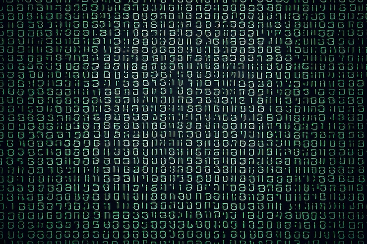 Photo matrix style binary code digital background