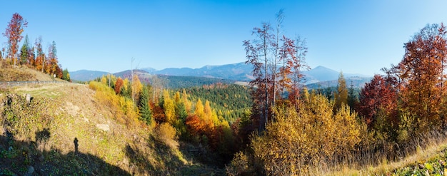 Mattina autunno paesaggio dei Carpazi