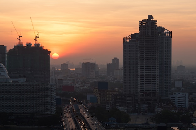 Mattina che viene alla città di Bangkok, Tailandia