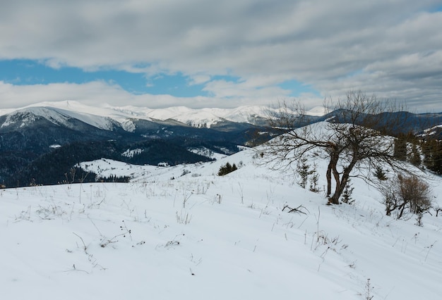 Mattina d'inverno cresta della montagna