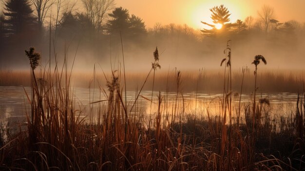 mattina nebbiosa sul fiume