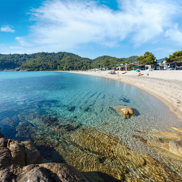 Mattinata estiva Spiaggia Platanitsi Sithonia Grecia