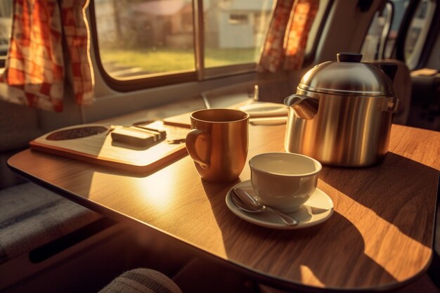 Mattine lente in viaggio Concedersi un caffè in camper