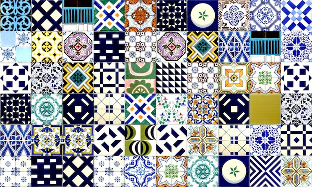 Mattonelle senza giunte Azulejo del Portogallo o della Spagna. Alta risoluzione.