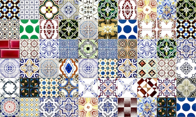 Mattonelle senza giunte Azulejo del Portogallo o della Spagna. Alta risoluzione.