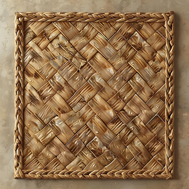 Matzah con consistenza di tessuto Wicker Wicker Effetto collage Na Illustrazione Decorazione di sfondo di tendenza