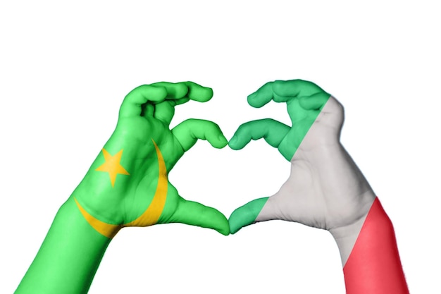 Mauritania Italia Cuore Gesto della mano che fa il cuore