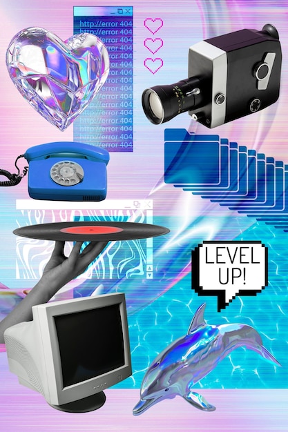 Maximalismo tecnologia collage design