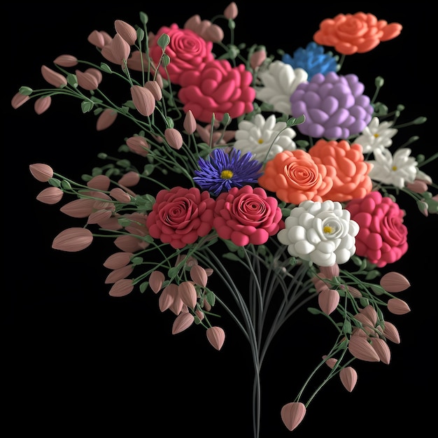 Mazzi di fiori realistici con foto 3D
