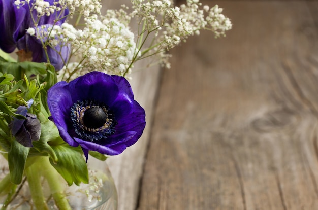 Mazzo di anemoni blu