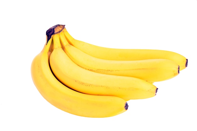 Mazzo di banane isolato su sfondo bianco