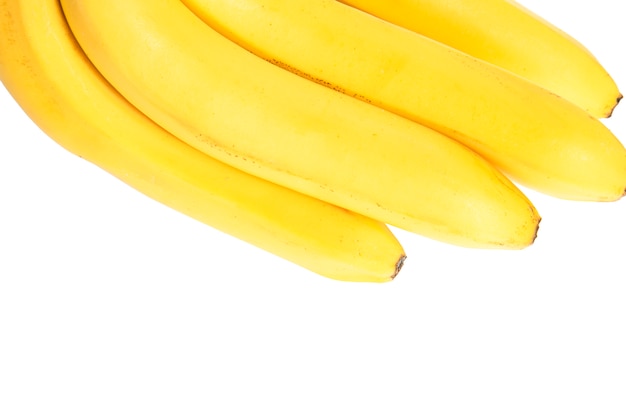 Mazzo di banane isolato su sfondo bianco