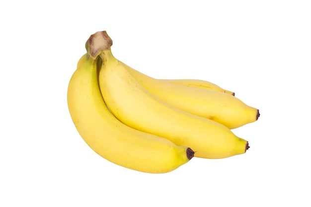 Mazzo di banane mature isolato su sfondo bianco