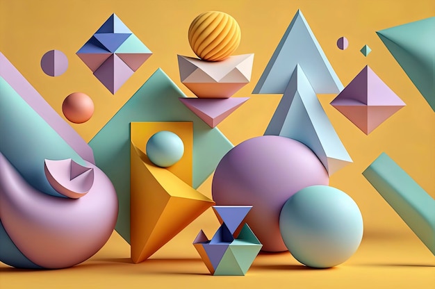 Mazzo di diverse forme e dimensioni di palline forme astratte carta da parati