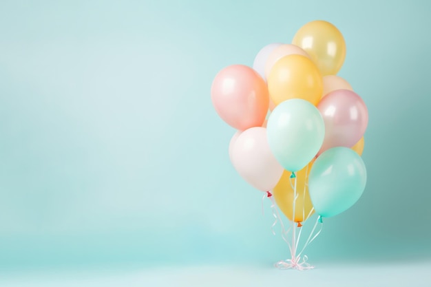 Mazzo di palloncini di elio di compleanno nei colori oro e rosa Buona festa di anniversario