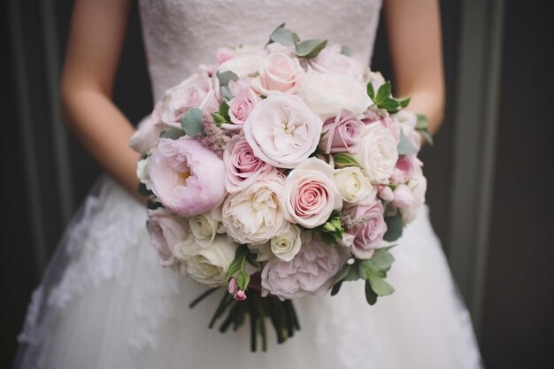 Mazzo di rose per una sposa