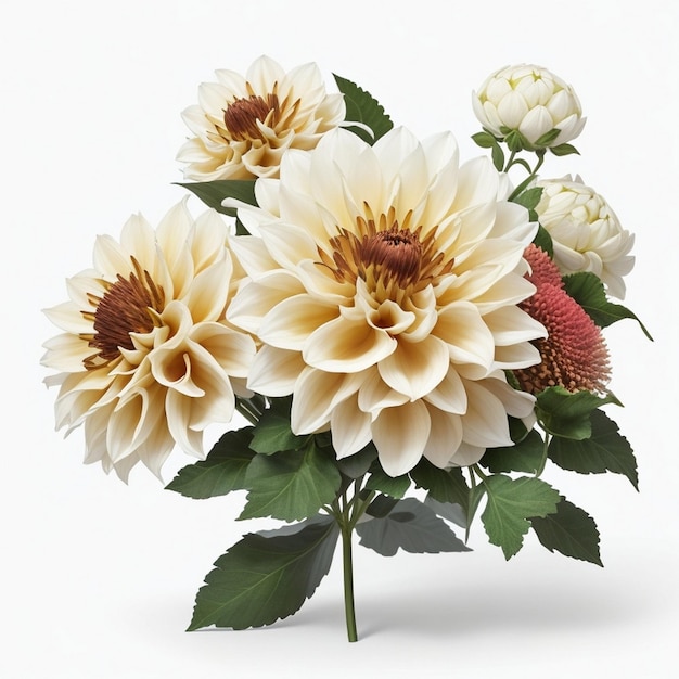 Mazzo floreale variopinto dei fiori estivi botanici per l'anniversario di nozze del biglietto di S. Valentino isolato su w
