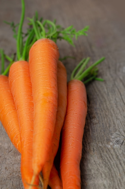 Mazzo fresco della carota sulla tavola di legno