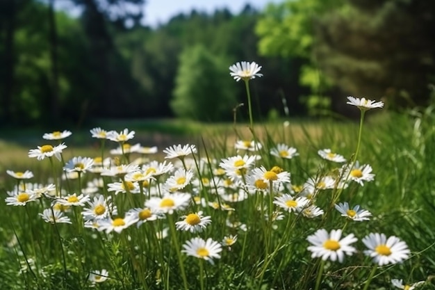Meadow's Delight Fiori di margherite selvatiche e camomille bianche in fiore