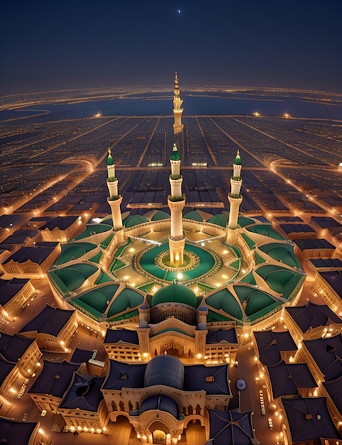 Mecca da Bird Eye di notte