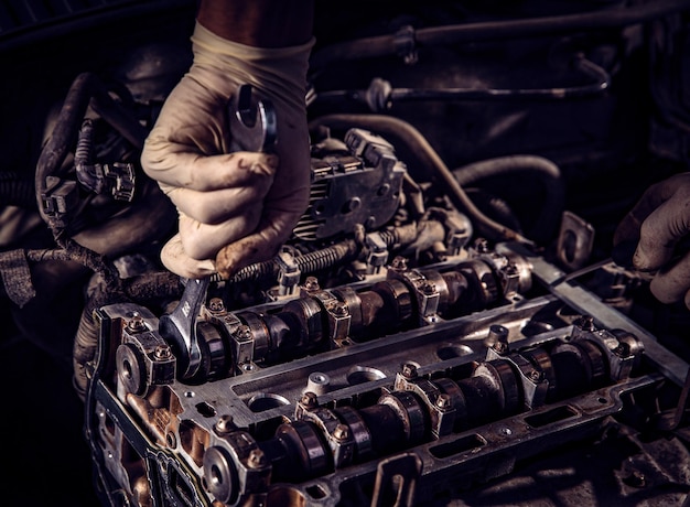 Meccanico auto al lavoro