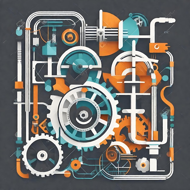 Meccanismi industriali in movimento