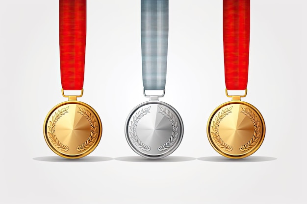 Medaglia d'oro con un nastro su uno sfondo minimo Illustrazione vettoriale