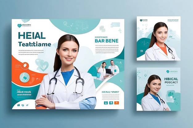 Medical Social Media Post Template Healthcare Social Media Banner Template Medical and healthcare social media post template health doctor social media post banner