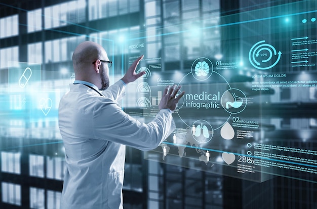 Medico dell'uomo nel concetto medico di medicina futuristica