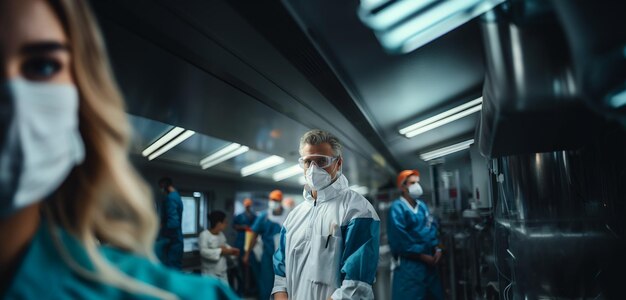 Medico di protezione antivirus con maschera chirurgica