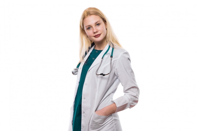 Medico donna con stetoscopio