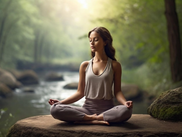 Meditare all'aperto circondato dalla bellezza della natura