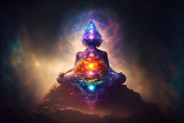 Meditazione del chakra dell'energia interna umana della mente, del corpo e dell'anima