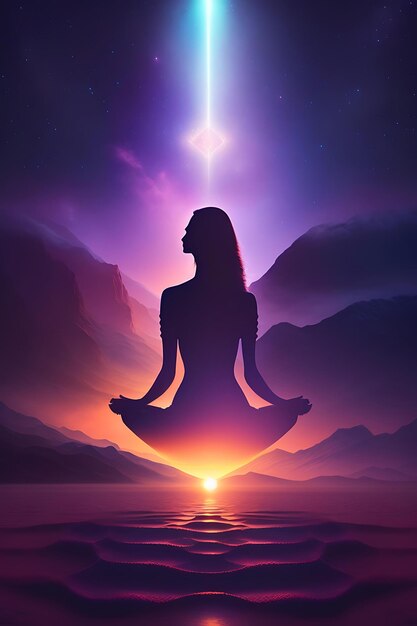 Meditazione del risveglio spirituale Illuminazione del concetto di consapevolezza