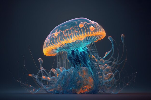 Medusa incandescente AI Generative