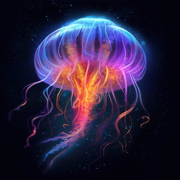 Medusa nella pittura digitale dell'illustrazione del mar nero