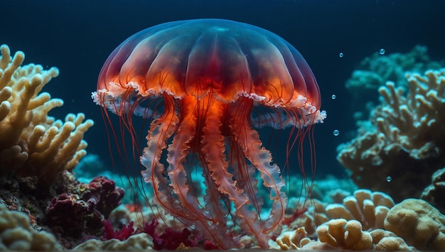 Meduse arancioni rosse