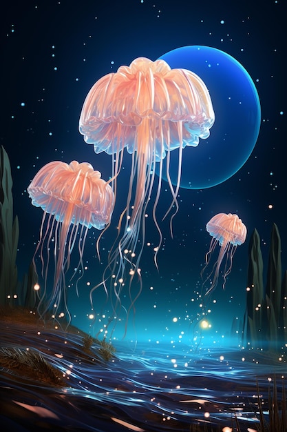 meduse della luna di mare