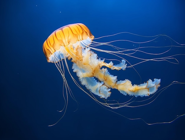 Meduse gialle nell'oceano