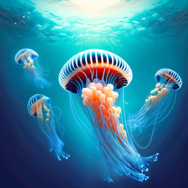 Meduse nell'oceano profondo