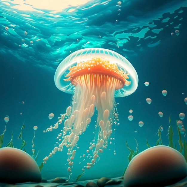 Meduse nell'oceano profondo