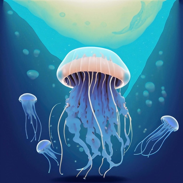 Meduse nelle profondità dell'oceano