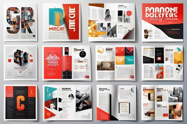 Mega collezione di manifesti Disegno del layout del manifesto Lettere Alfabeto Modello poster banner magazine mockup